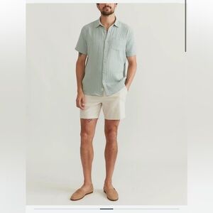 Marine Layer Sage Green Short-Sleeve Button Shirt